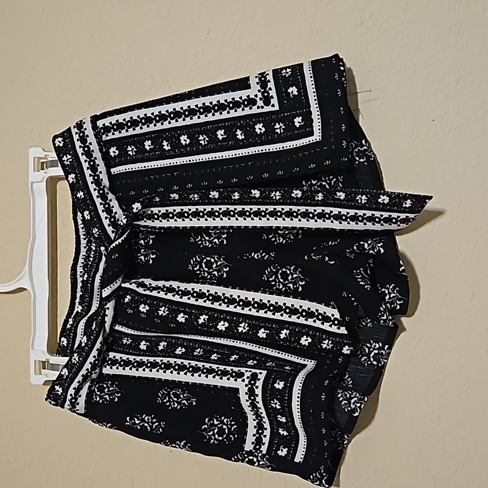Black and white shorts